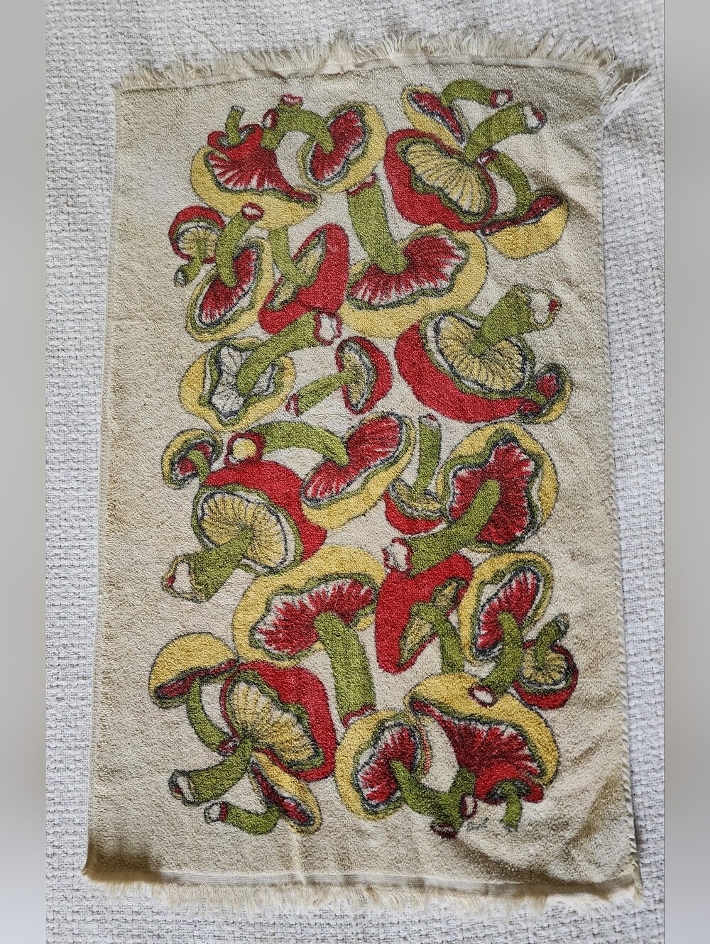 Vintage Cannon Mushrooms Hand Towel
